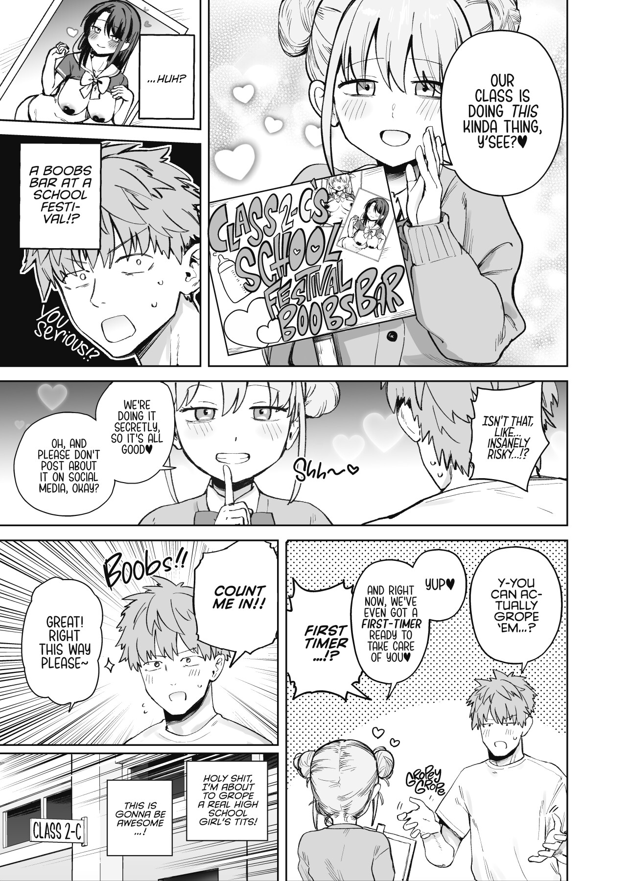 Hentai Manga Comic-My Little Sister Was a Hostess at Class 2-C's School Festival Boobs Bar-Read-4